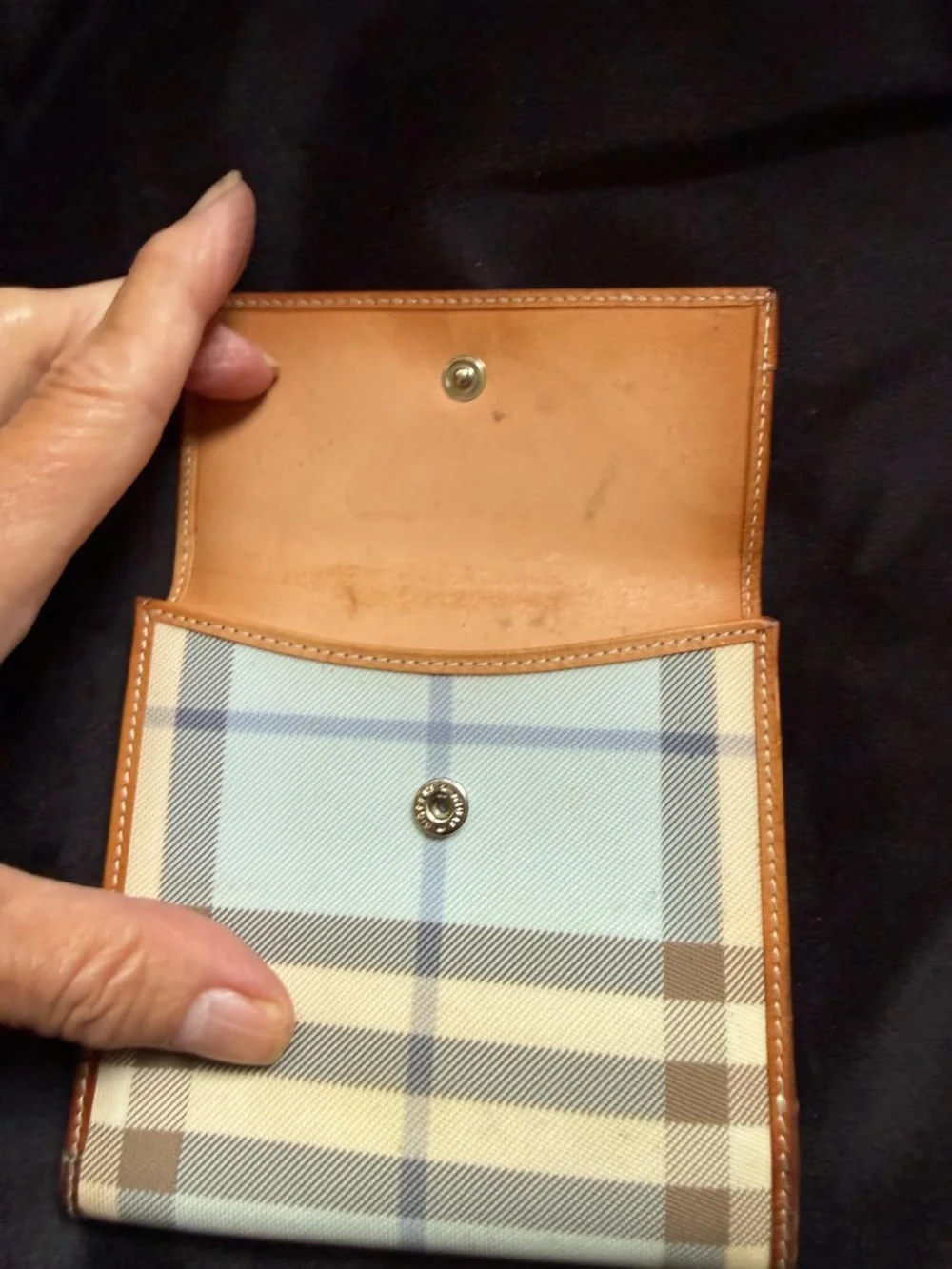 Vintage Burberry Blue Label Nova Check Bifold Compact Wallet